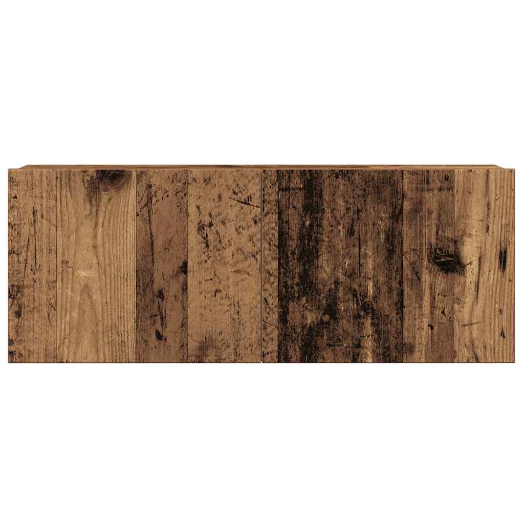 6 Piece Wall Mounted TV Cabinet Set Rustic Wood Look Engineered Wood
