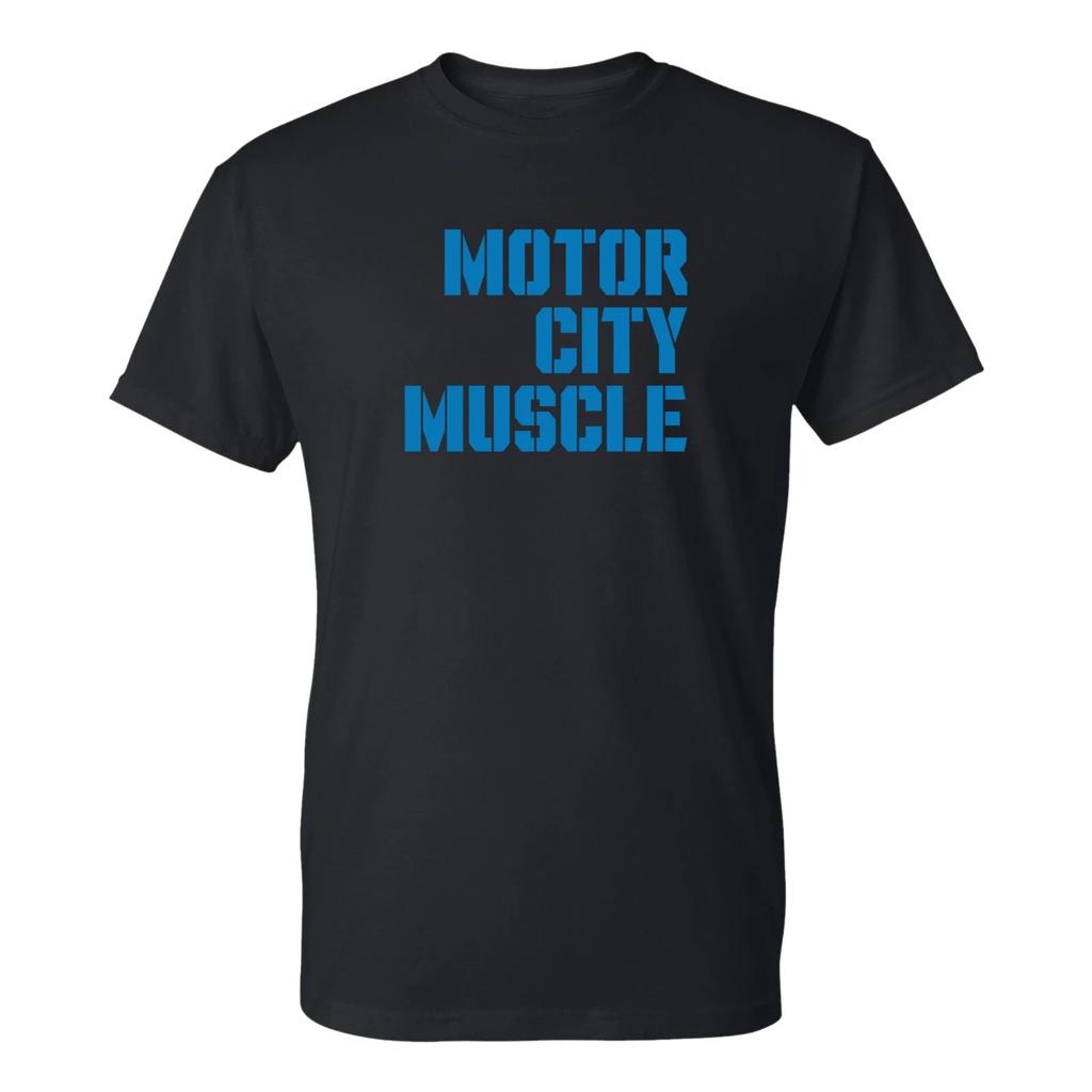 Motor City Muscle - T-Shirt Detroit City Michigan - Černé