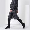 PINBLACK Lamb Skin Midi Wide Pants Black