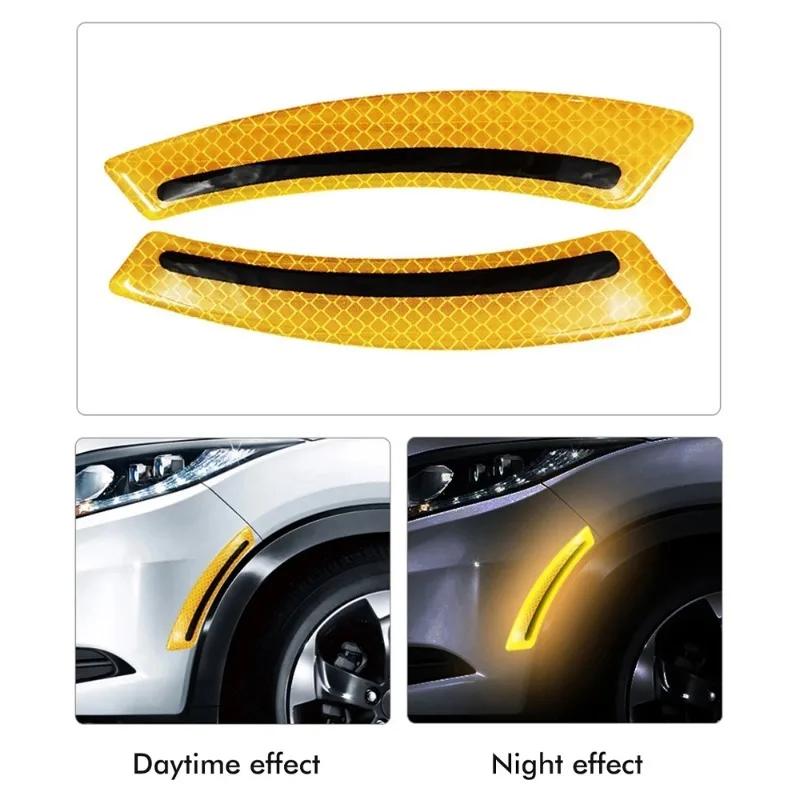 2PCS Car Wheel Repellent Stickers Safety Warning TapeCollision Warning Suitable for All Cars Reflective Sticker Car Decoration