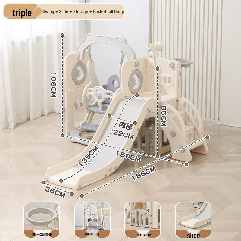 Kids' Indoor Slide & Swing Climbing Toy Set for Ages 1-7