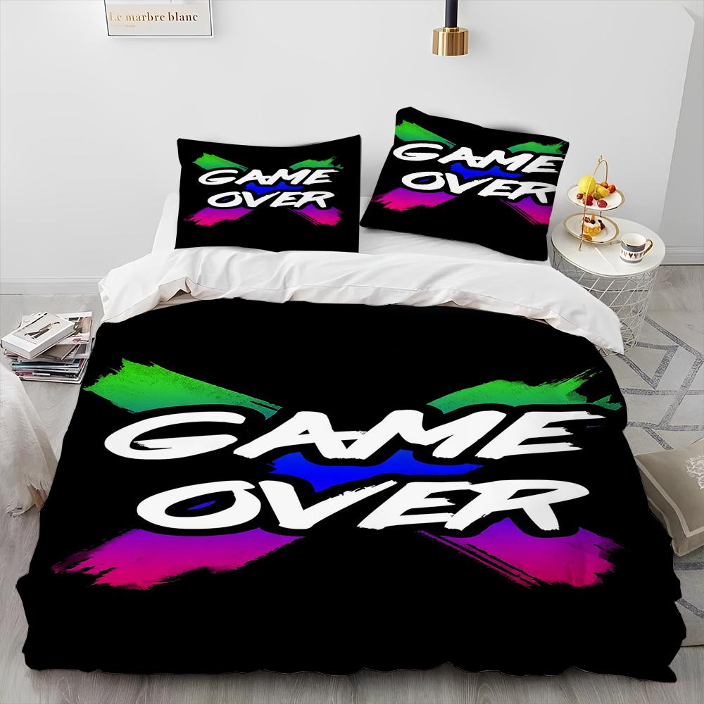 Comforter Cartoon Gamer Game Controller Comforter Bedding Set Bed Set King Queen Size Bedding Set Child