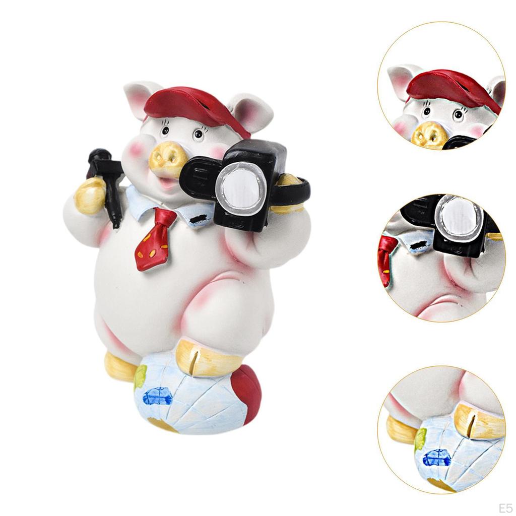 Animal Figurine Pig Piggy Bank Gift, Money Storage Decoration for Kids' Rooms