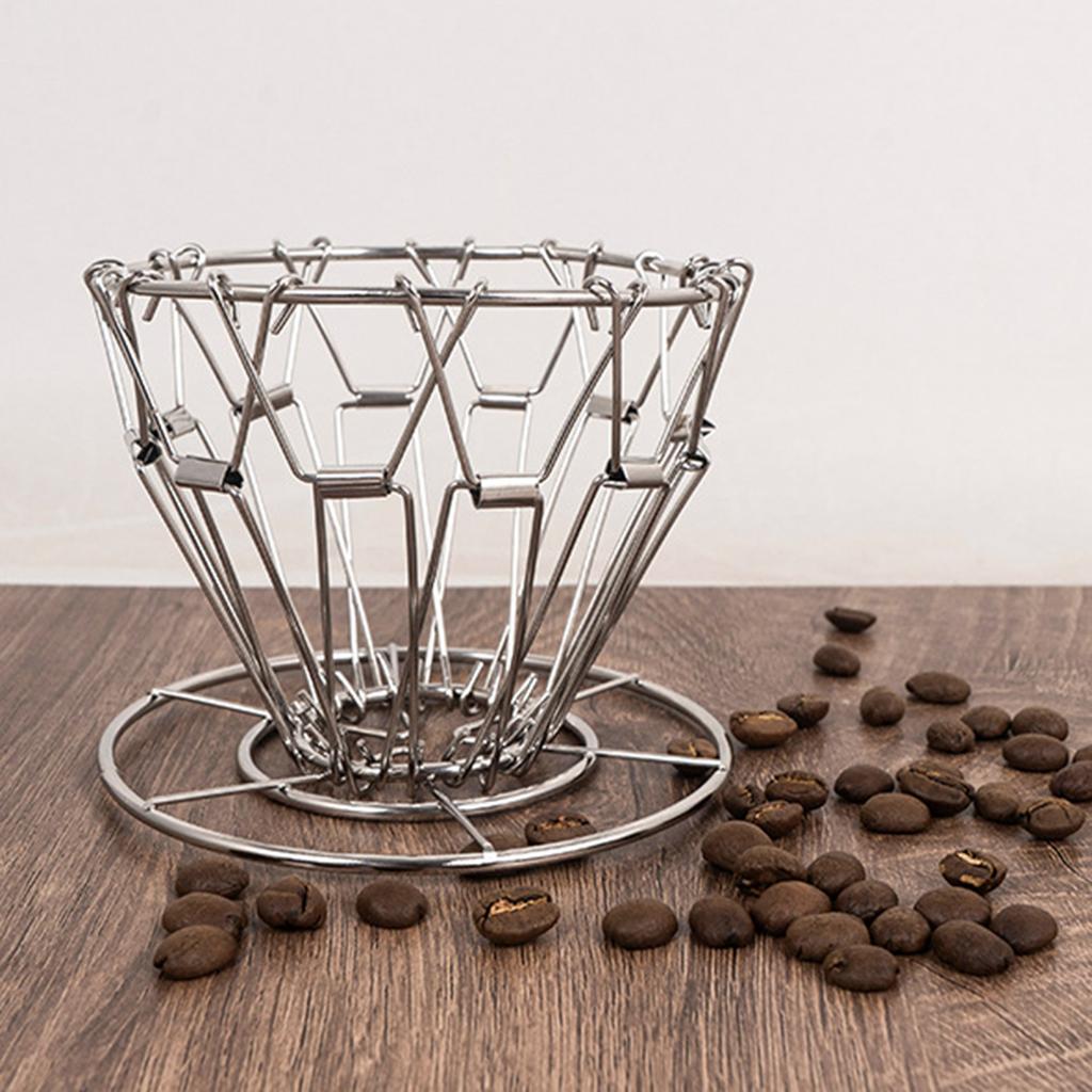 Pour Over Kaffee Dripper Edelstahl Trichter Faltbar Kaffee Filterhalter Manuelle Braubereiter für Zuhause, Büro