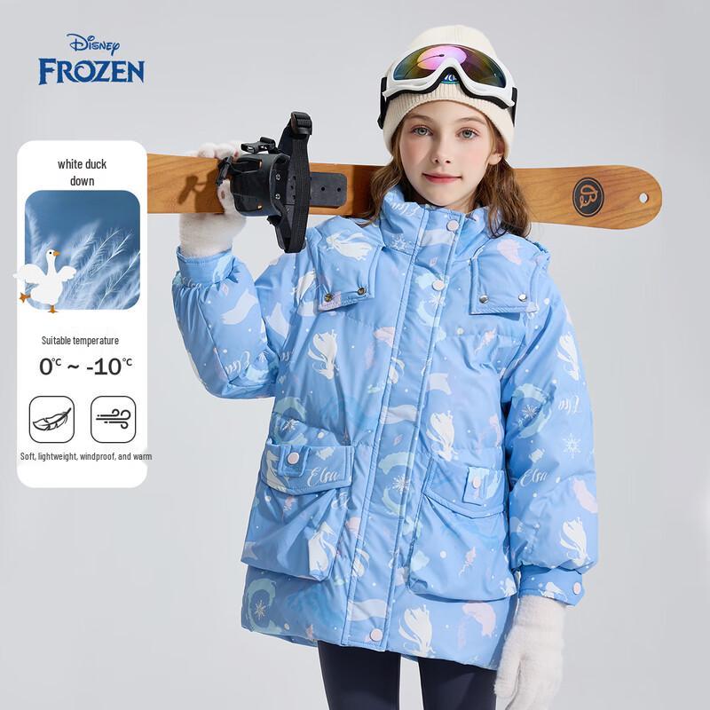 Disney Girls' Printed Mid-Length Duck Down Jacket