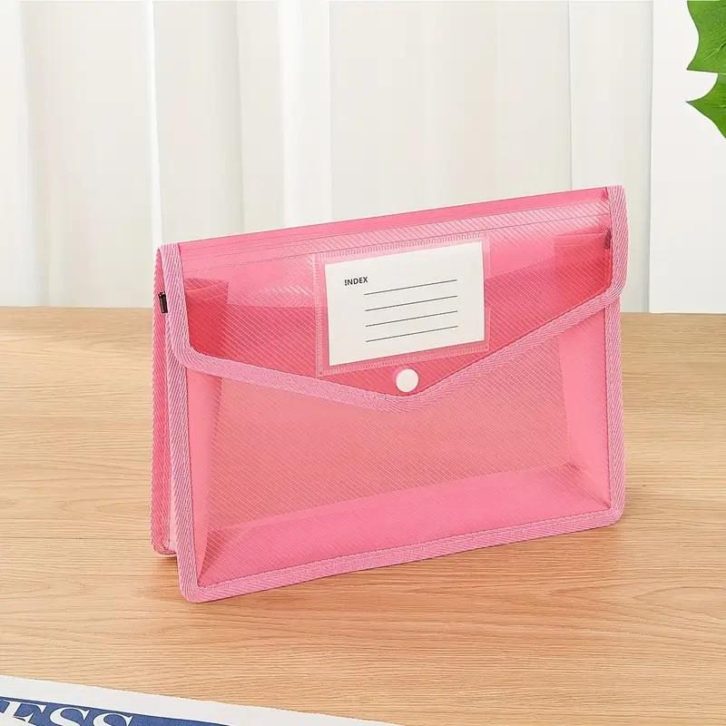 A4 Průhledná taška na dokumenty s patentním zapínáním, vodotěsná - Černá složka na dokumenty