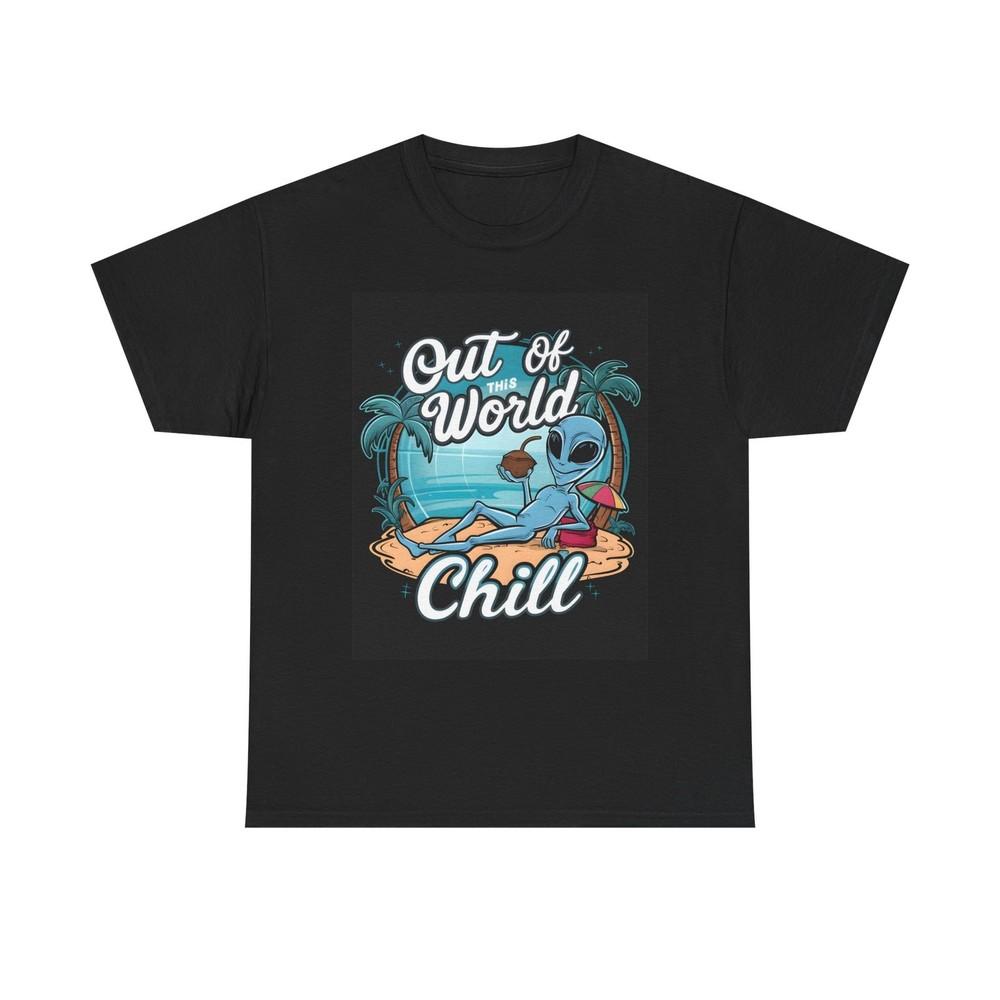 

Out Of World Chill Graphic T Shirt Vintage Funny Retro Unisex Heavy Cotton Tee S