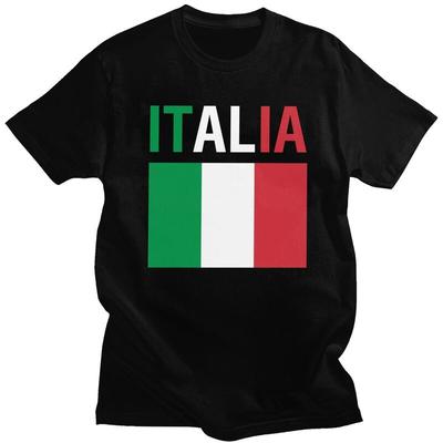 Custom Classic Italy Flag T Shirts Men Italian Proud Tshirts Streetwear Tee Tops Pure Cotton Oversized Tshirt Gift