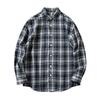 Japan fashion Order! Soft Glutinous Color Grid Sanding! Four Seasons Men Lapel Loose Casual Long sleeve Shirts Top Outerwear