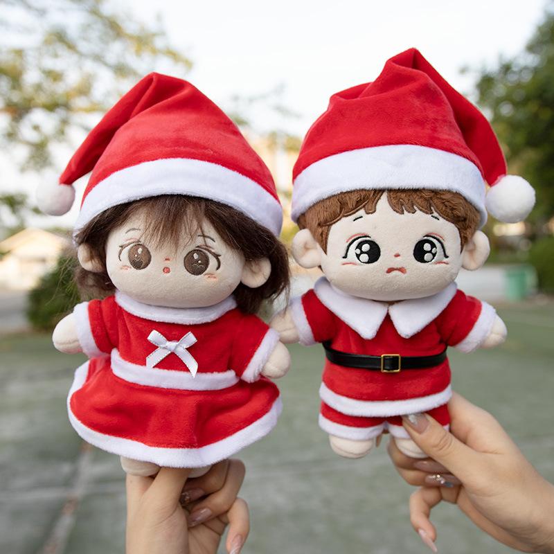 

Рождественское платье 10 см 15 см 20 см, хлопковое кукольное платье, милый плюшевый игрушечный костюм