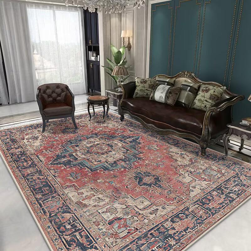 Covoare Retro Stil Persan pentru Living Mărime Mare Antiderapant Covoraș pentru Ușa de la Intrare Curățare Ușoară Decorare Casă Covor Moale pentru Sală de Mese