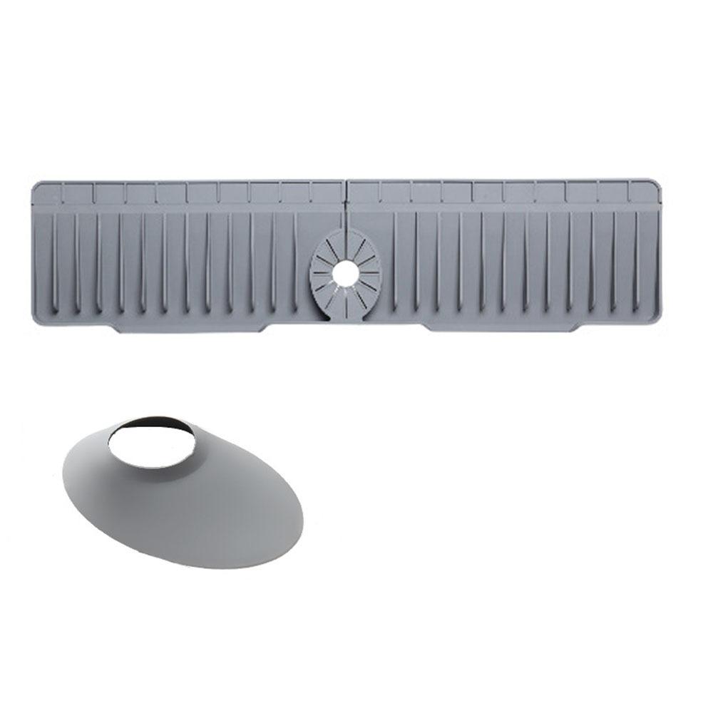 Soft Kitchen Sink Draining Pad Splash-Proof Sink Splash Pad Silicone Splash Guards  Kitchen Use 61x10cm серый