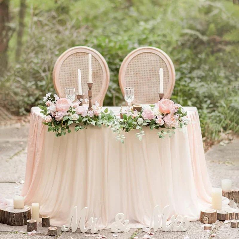 2PCS Artificial Floral Swags Centerpieces Wedding Flower Greenery Arrangements for Table Car Wall Window Arch Home Garden Decor