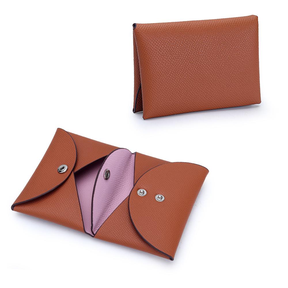 Portamonete Mini in Pelle di Mucca con Stampa del Palmo: Elegante portafoglio bi-fold 2026 con porta carte d'identità per donna