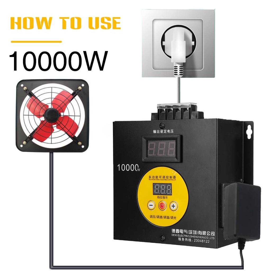 2500W 220V Voltage Regulator AC Compact Variable Speed Voltage Controller Portable Voltage Adjuatable Dimmer