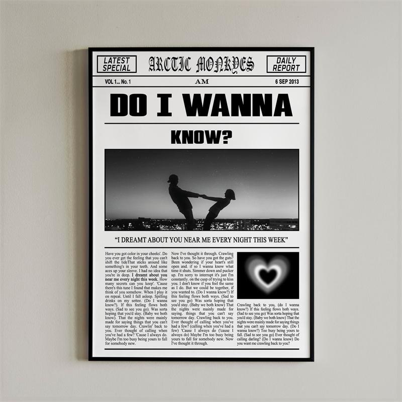 Retro Arctic Monkeys Newspaper Poster Aesthetics Rock Singer AM 505 Rapper Canvas Painting Print Wall Art Mural Home Room Decor