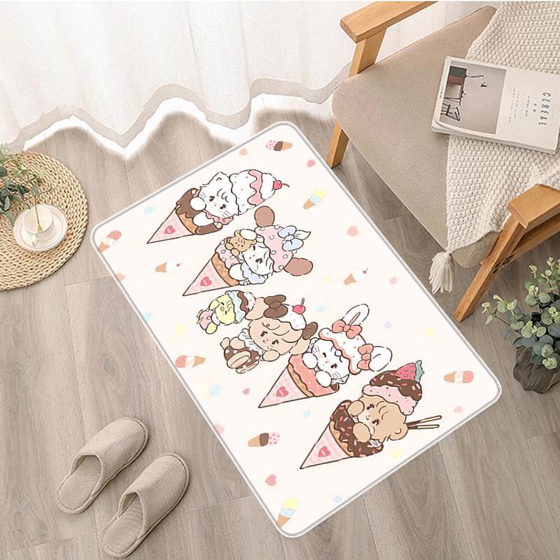 

Кавайный дверной коврик с персонажем, коврик для детской комнаты, молитвенный коврик, нескользящий кухонный дверной коврик, коврик для ванной комнаты 40x60cm