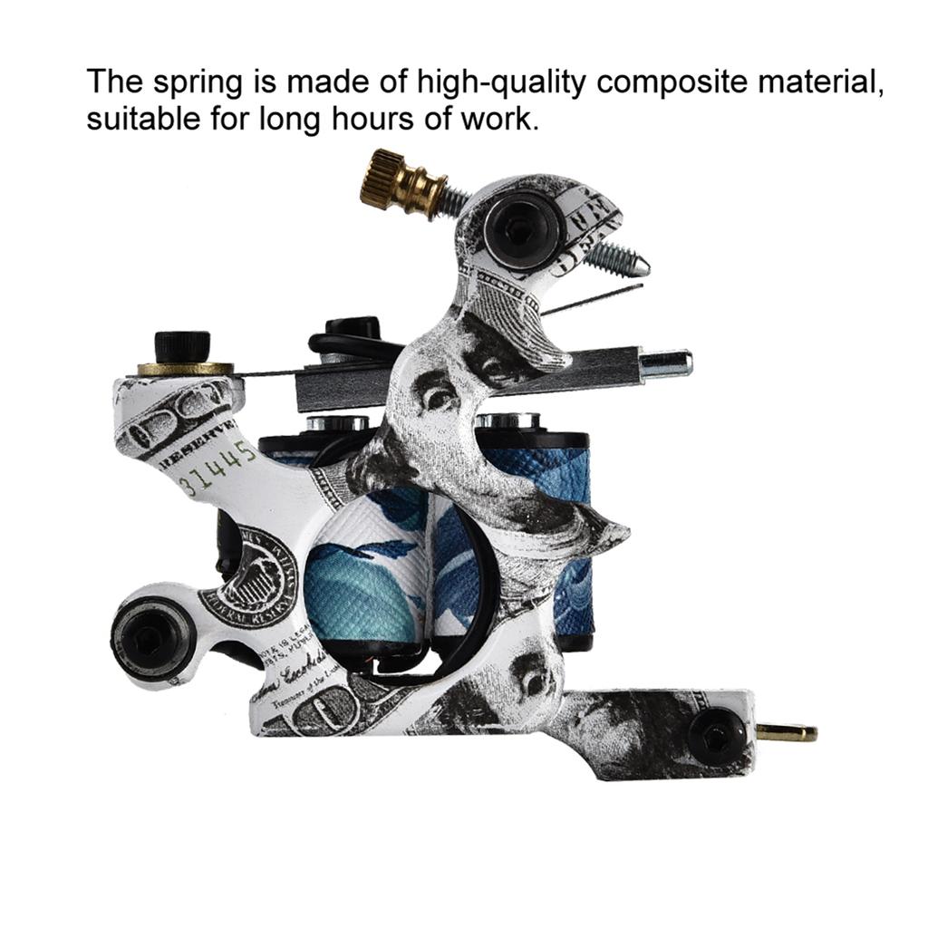 10 Wraps Professional Alloy Tattoo Machine Copper Coils Shader Tattoo Machine Liner Gun