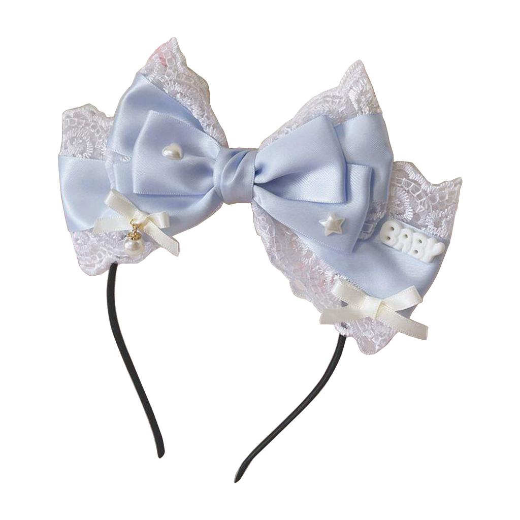 Ruffled Bowtie Hairhoop Lace Hairband/Hair Clip Animation Party Costume Party Props Headdress Women Accessories Headband