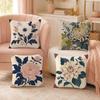 Vintage Oriental Botanical Floral Pillow Case Organic Short Plush Cushion Covers Breathable Washable WrinkleResistant