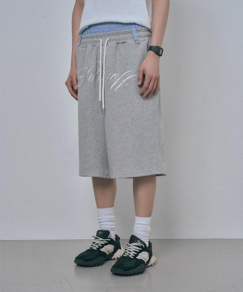 MOO Trunk Layered Sweat Bermuda Pants - Gray