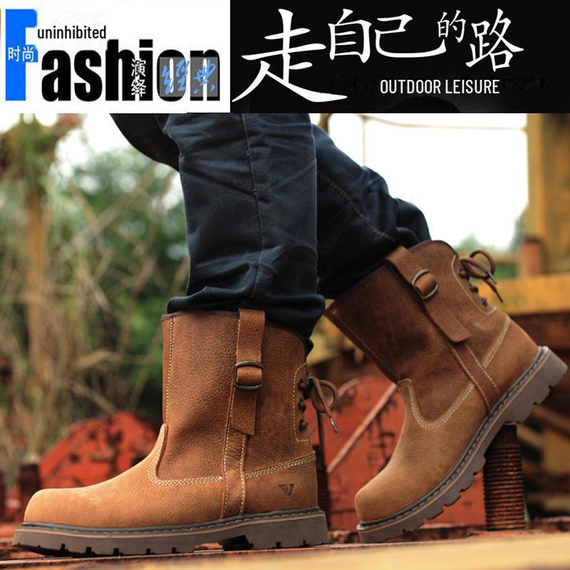 Oferta speciala: Cizme scurte din piele naturală - unisex retro călărie și stil Martin, respirabile și la modă