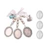 Broche DIY Charms de Casamento Três Molduras de Renda Cabochão de Vidro Oval Porta-Retrato com Pingente Adequado para Uso em Artesanato de Feriado