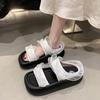 Internet celebrity lace edge muffin platform slippers women's summer wear 2025 new beautiful skirt one-word drag