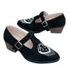 Large Size Pointed Single Shoes Autumn New European and American Light Mouth Thick Heel Embroidered Single Shoes