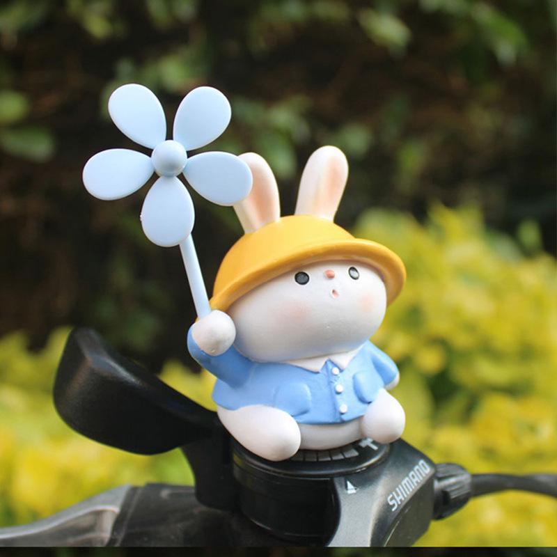 

Adorable Rabbit Windmill Bamboo Dragonfly Scooter & Bike Dashboard Ornaments