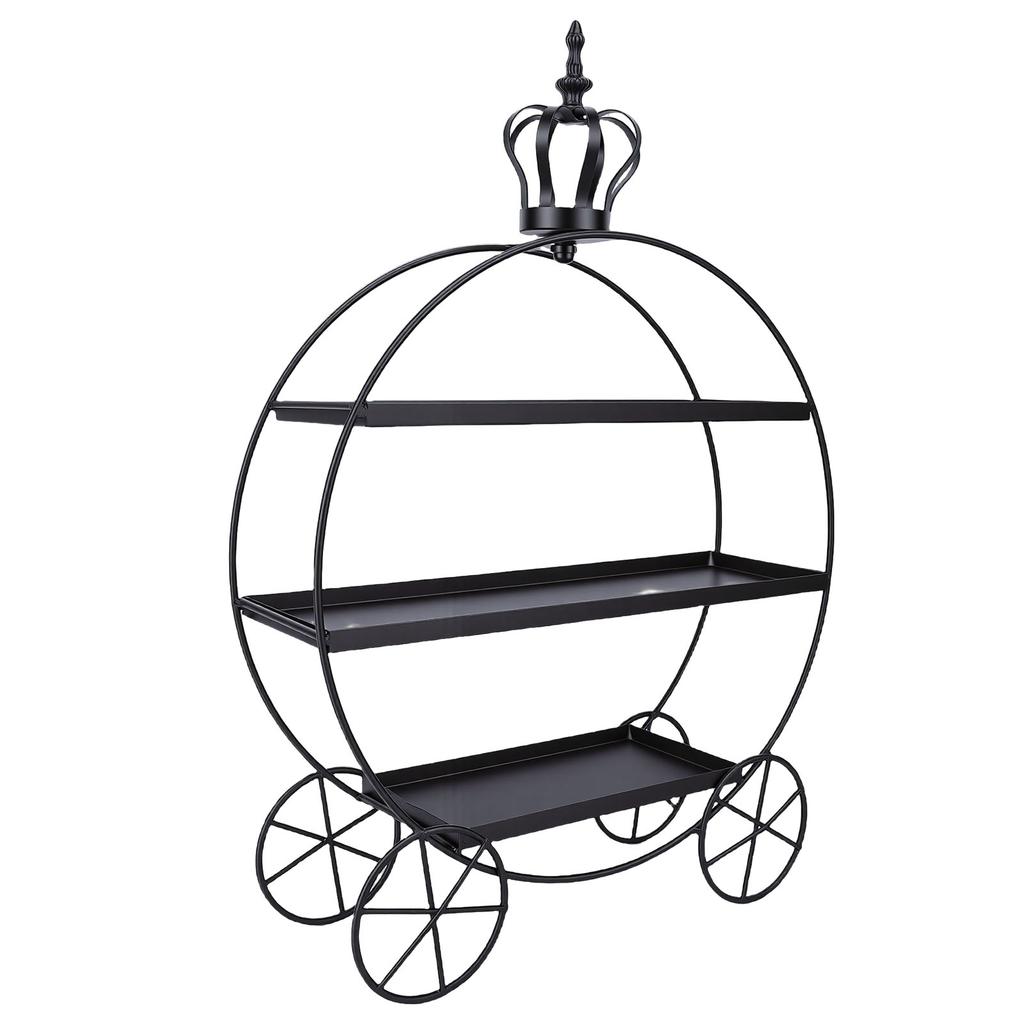 3 Tier Cupcake Stand Holder Iron Dessert Table Display Stand for Wedding Afternoon Tea Donuts Cookies Fruit Black
