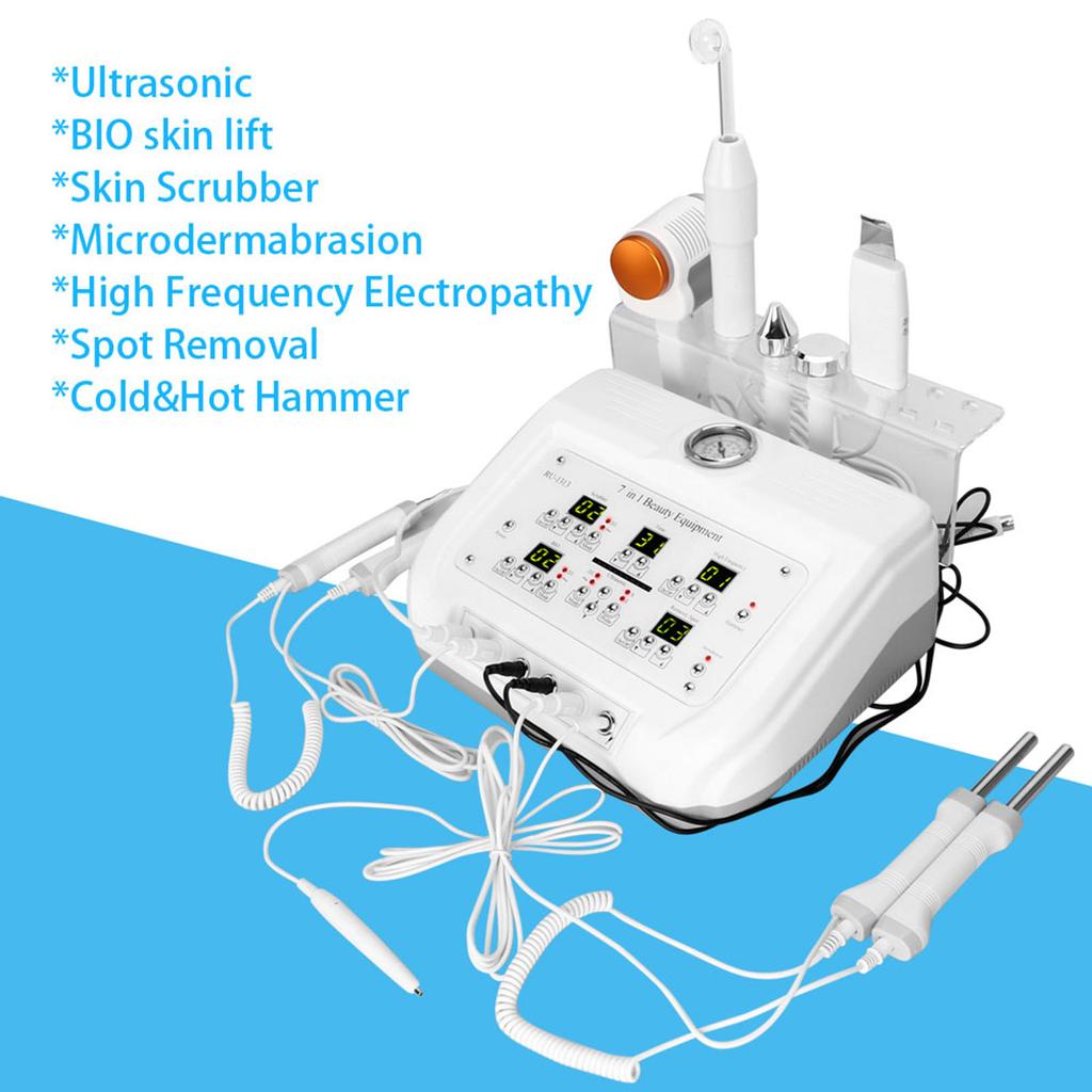 7 IN 1 Beauty Machine Microdermabrasion BIO Hot Cold Hammer Face Skin Beauty InstrumentUK Plug 220V