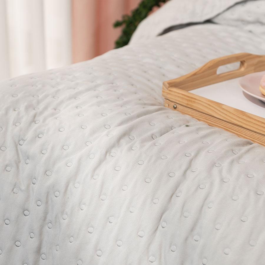 NULES Decorative bedspread - embossed gray pattern - 200x220cm