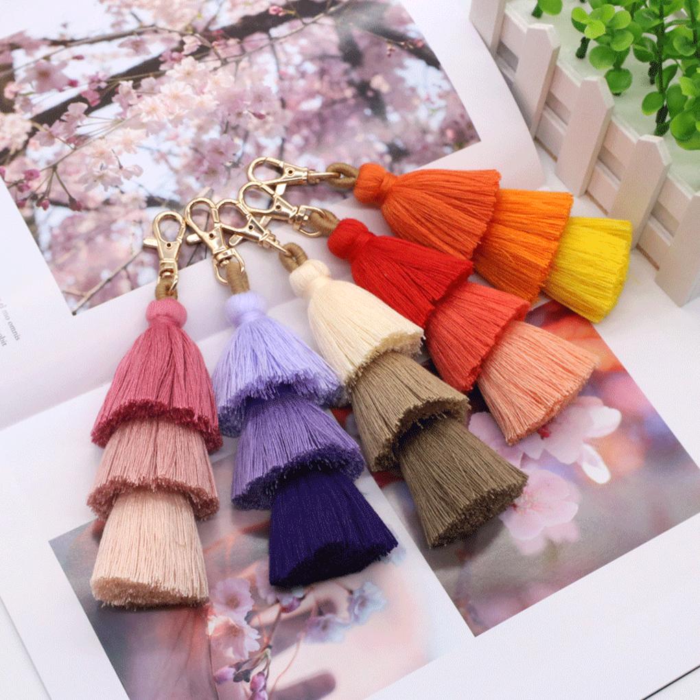 Vintage Töne Pompon Quaste Anhänger Weich und Bequem DIY Zubehör Baumwollquastenanhänger