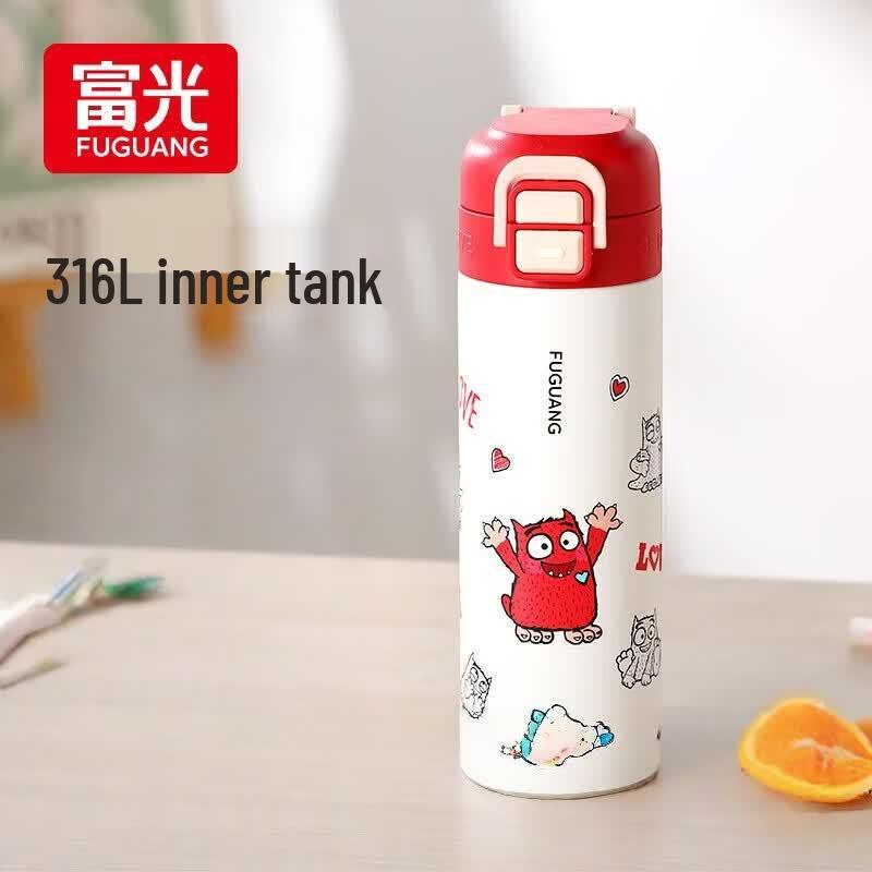 Термобутылка для воды с трубочкой Fuguang Kids из нержавеющей стали 316L