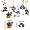 New Happy Halloween Banner Horror Pumpkin Witch Bat Skull Garland Flags for Home Hanging Swirl Streamers Theme Party Decorations