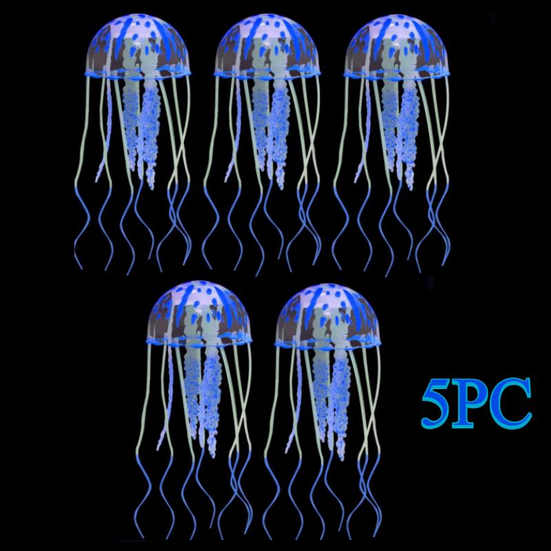 Artificial Swim Glowing Effect Jellyfish Aquarium Decoration Fish Tank Underwater Luminous Ornament