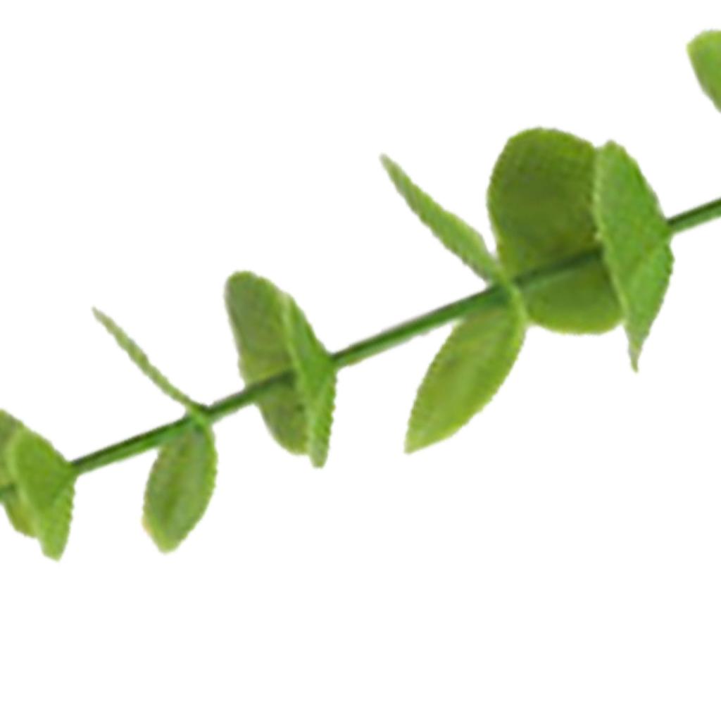 Eucalyptus Stem Decor 24 Leaves Plastic Iron Wire Artificial Fake Faux Eucalyptus Stem for Home