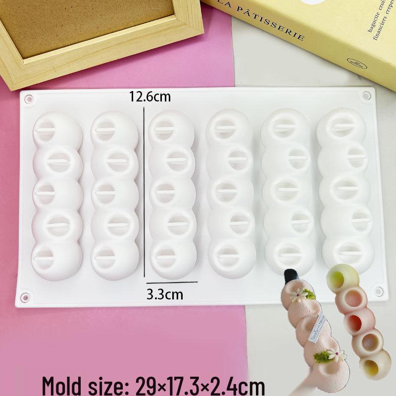 12-Cavity Braided Wavy Long Strip Gummy Mold, Crayon, Knife & Fork, Panda Mousse Pudding Mold