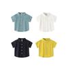 Half Sleeve Summer Boys' Stand Collar Cotton Tops Shirt