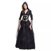 Halloween Adult Female Black V-neck Dress Vampire Ghost Reaper Witch Vampire Witch Costume