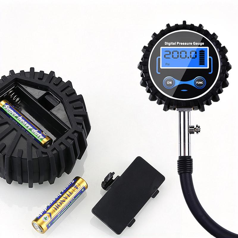 Digital Tire Air Prdigital Tire Air Pressure Gauge With Quick Clip Air Chuck Pressure Monitoring Tools Tester For Car Motorcycle