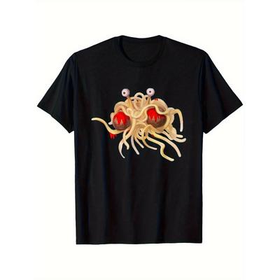 Vintage Fliegendes Spaghettimonster Grafik Y2K Retro T-Shirt Damen Unisex Baumwolle T-Shirt Sommer Frühling Oversized Neuheit Streetwear Locker