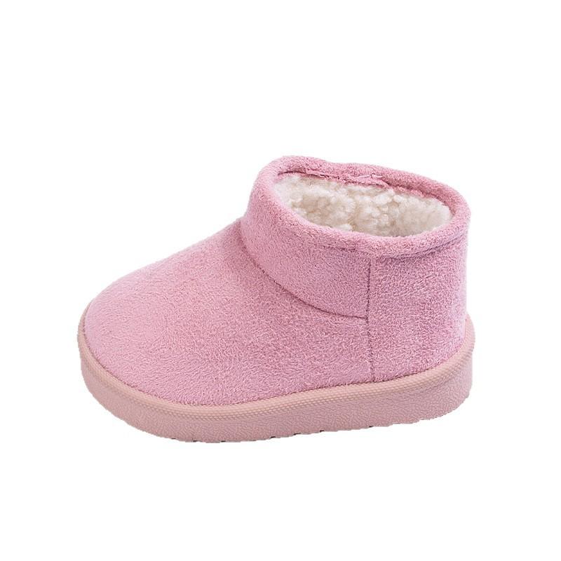 Winter suede warm children's snow boots, casual girls' plush short cotton boots for toddlers and young children