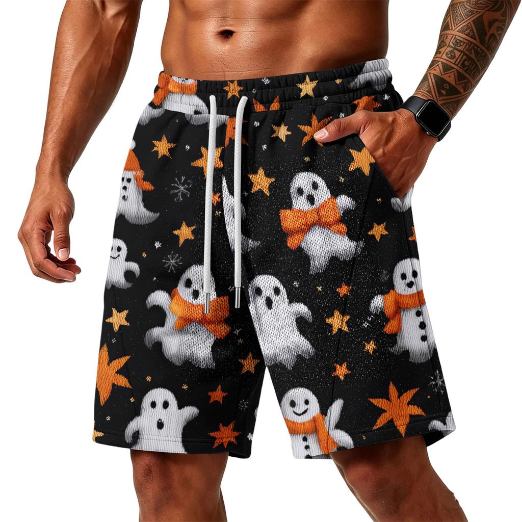 Herren lockere Shorts mit Taschen - Schichtstoff Fitness Training Strandshorts