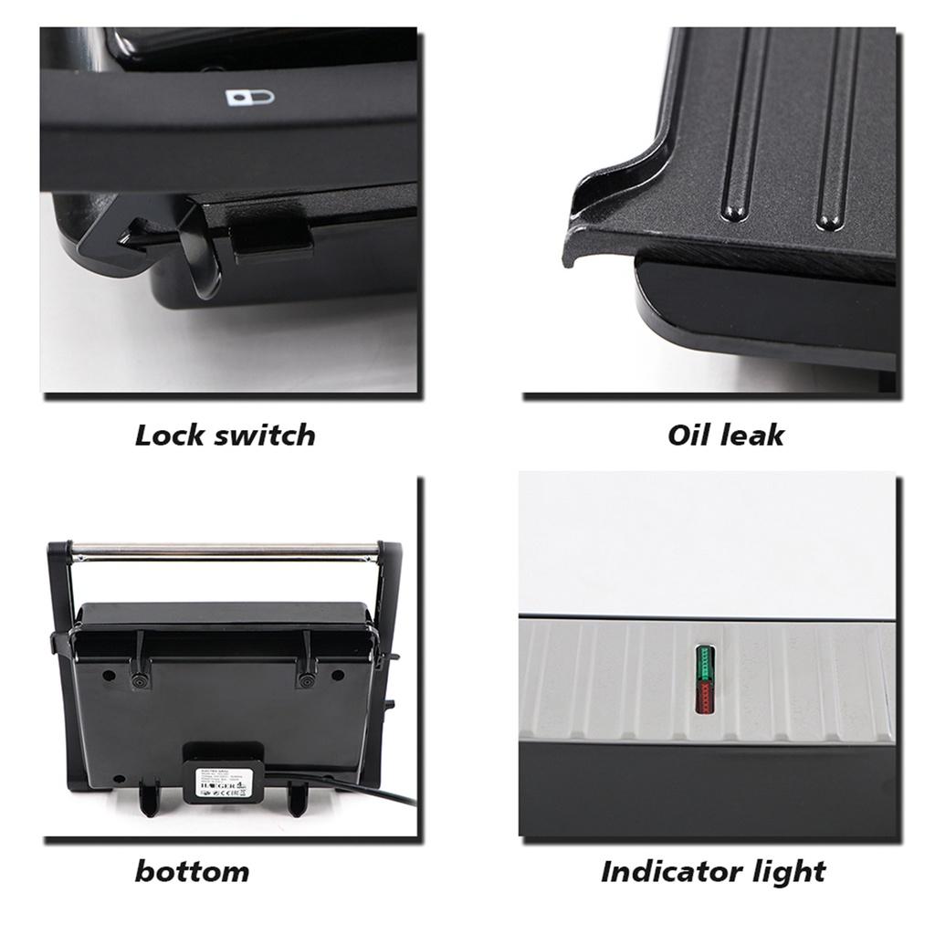 Grilled Steak Machine Breakfast Machine Double Heating Grilling Machine 1000W Household Grill Smokeless Barbecue Machine