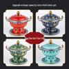 Cloisonne Copper Single-Person Hot Pot with Alcohol Stove