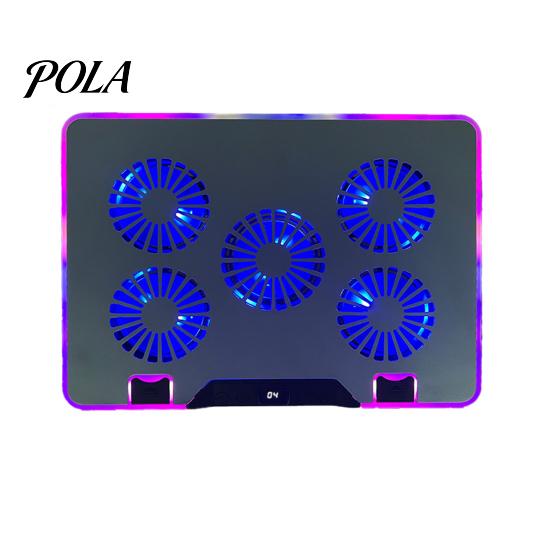 Laptop Radiator Cooler Stand Digital Display Height Adjustable Low Dynamic Lighting Noise Portable Notebook Gaming Cooling Pad Slim