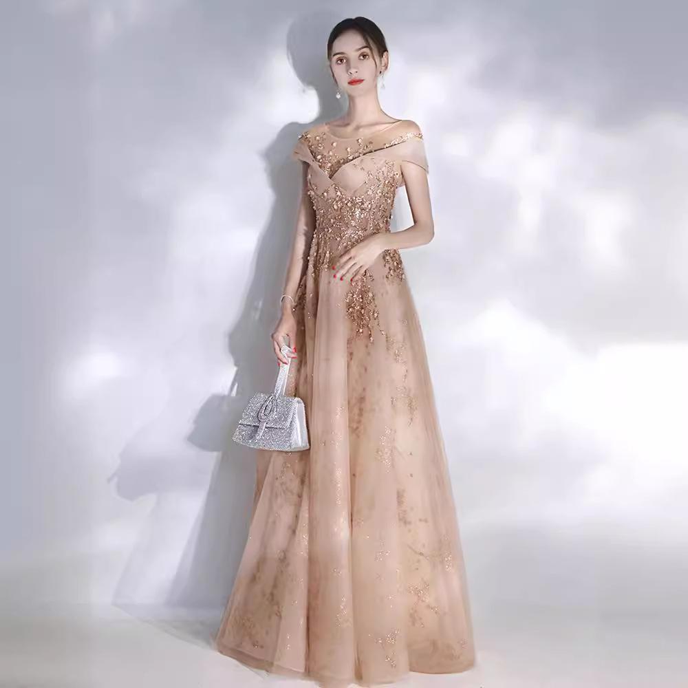 Evening Dress 1011 New Engagement Toast Host Bridesmaid Performance Celebrity Dream Annual Meeting Dress Dress Girl