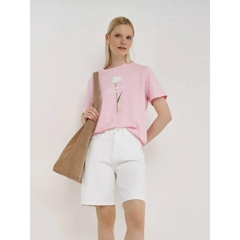 Loose Printed T-shirt Top Western Style New Fashion Casual Print Letters Cotton T-shirt Top